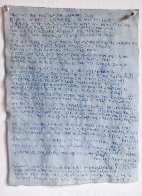 28 x 38 cm katoen , geverfd in indigobad eighteen kinds of yogic joy